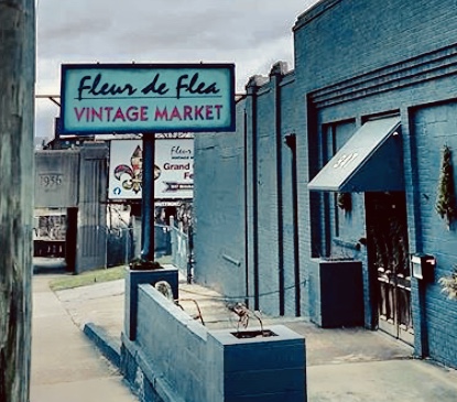 exterior of the fleur de flea vintage market building